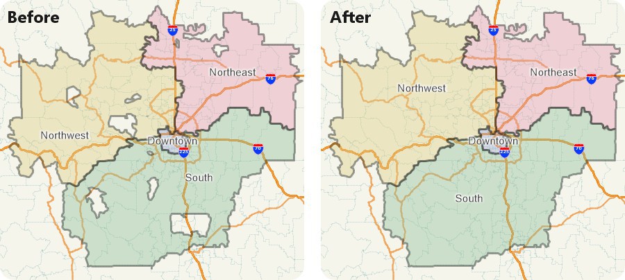 Fill territory holes automatically