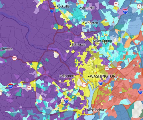 Maptitude free mapping data geodemographics map