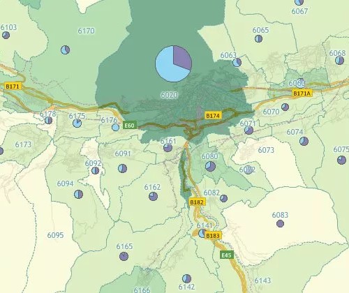 Create thematic maps with Maptitude Austria map software