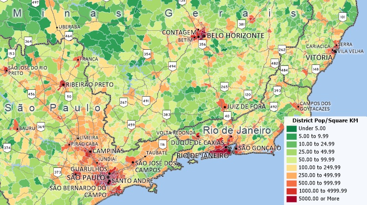 Mapping software for Brazil