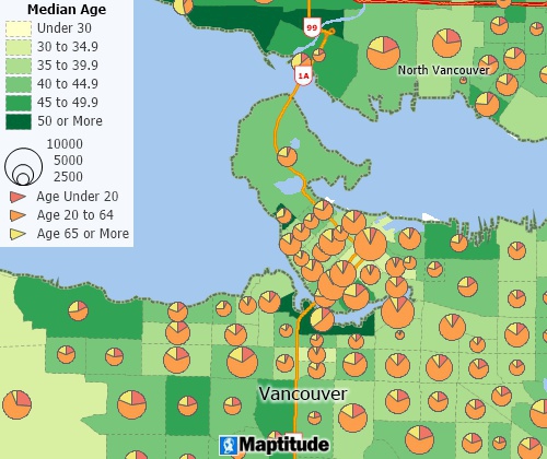 Create thematic maps with Maptitude Canada map software