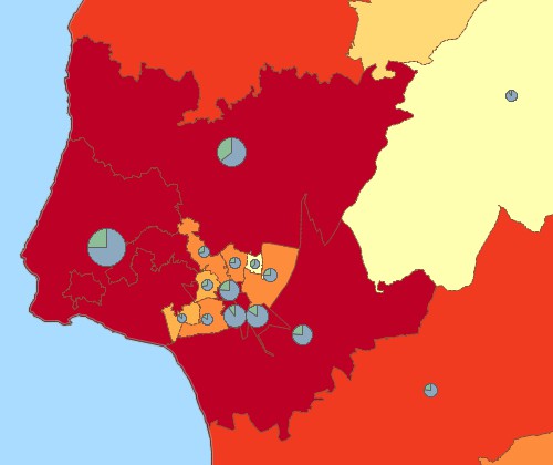 Create thematic maps with Maptitude Portugal map software