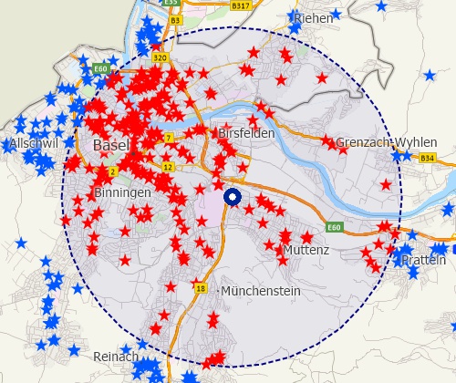 Map customers with Maptitude Switzerland mapping software
