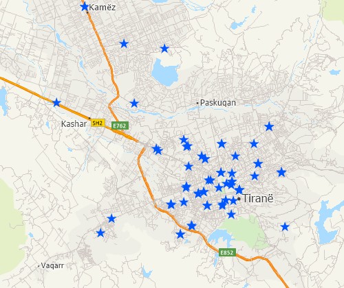 Map customers with Maptitude Albania mapping software