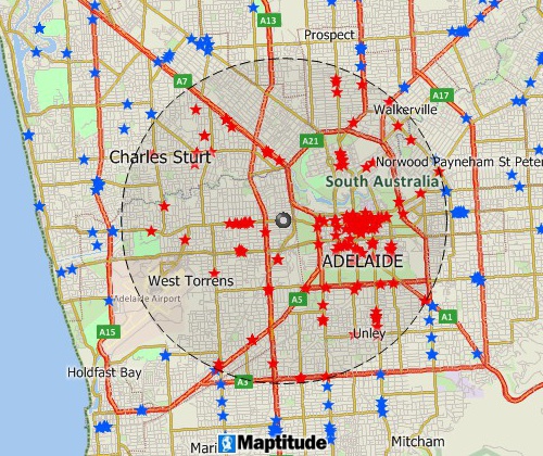 Map customers with Maptitude Australia mapping software
