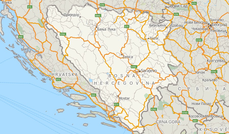 Maptitude Bosnia and Herzegovina mapping software map
