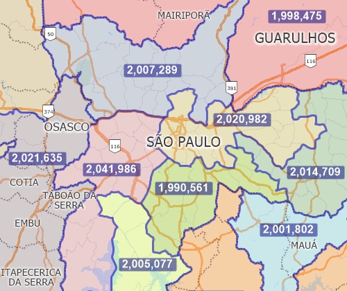Brazil territory map