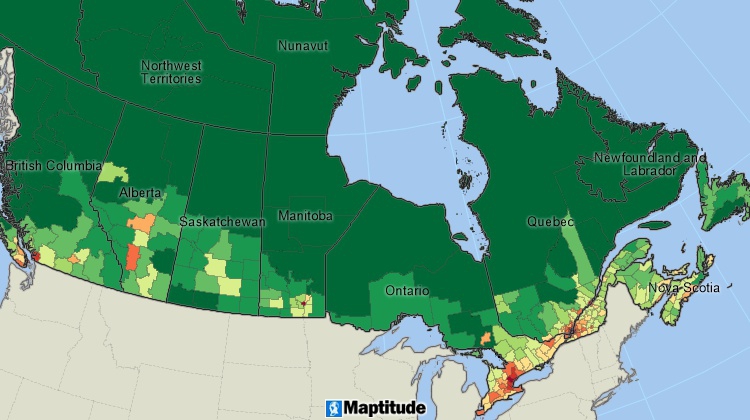 Mapping software for Canada
