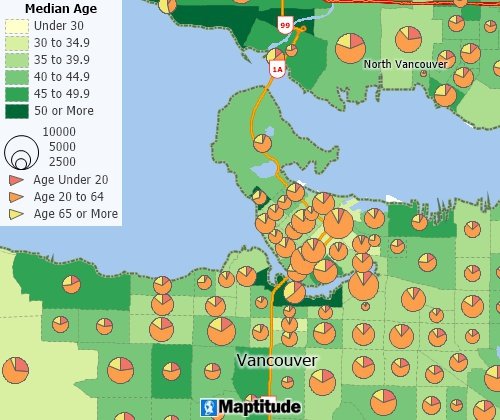 Create thematic maps with Maptitude Canada map software