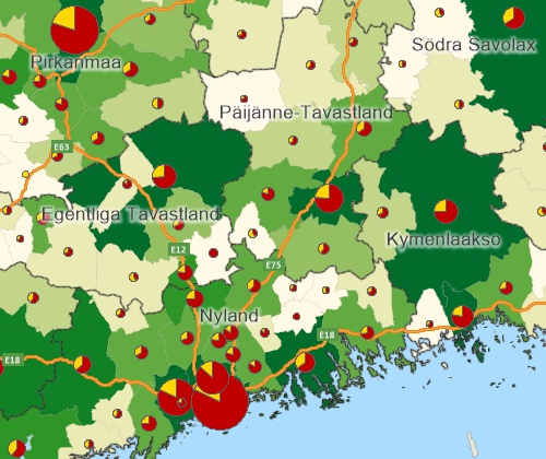 Create thematic maps with Maptitude Finland map software