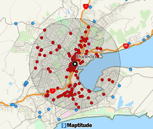 Map customers with Maptitude New Zealand mapping software