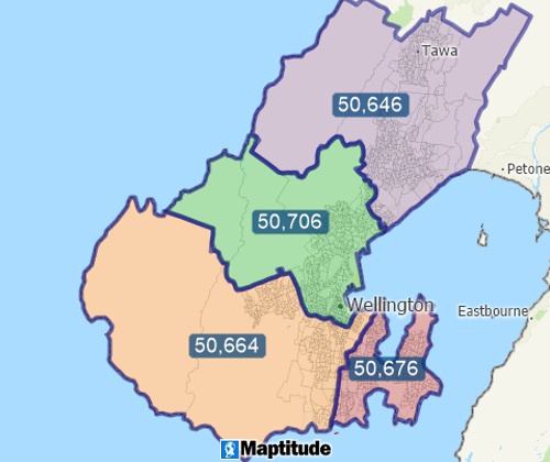 Maptitude sales territory mapping software can automatically create balanced territories from groups of features
