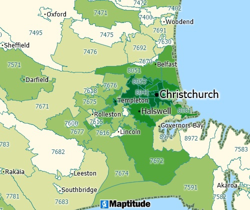 Mapping sales data to New Zealand postal code areas