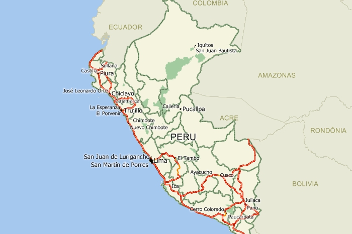 Maptitude Peru Map