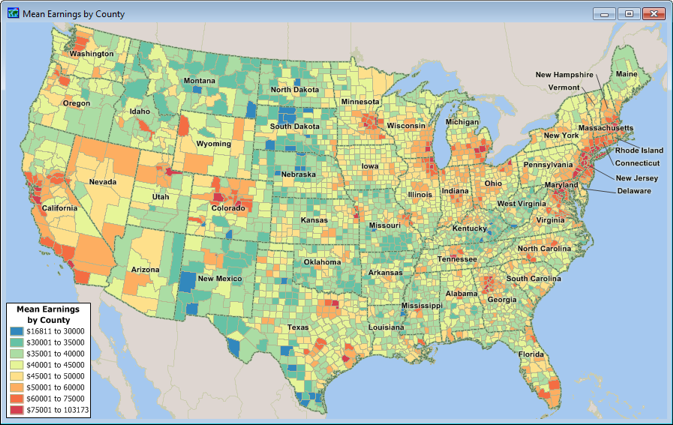 Sample U.S. County Map