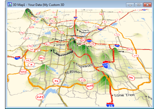 3D Maptitude map showing peaks where sales are most concentrated