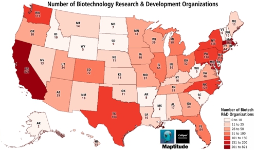 States with most biotech companies
