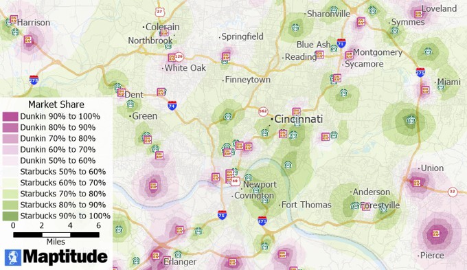 Maptitude Market Share map