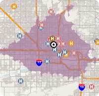 Health layer drive-time analysis