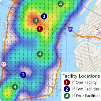 Facility location potential sites