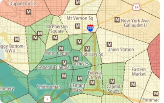 Maptitude Map Straight-Line-Based Catchment Market Areas