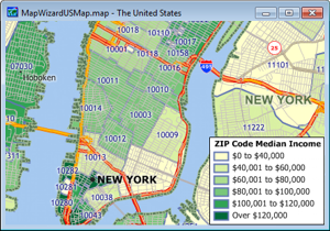 Census ZIP Code Maptitude Map