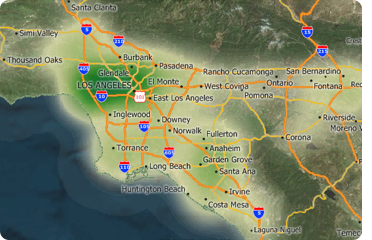 Maptitude Density Grid Map of Physicians in Los Angles Area