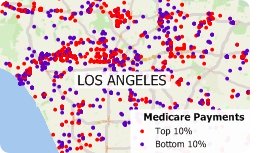 Top and bottom decile medicare payments in L.A. area