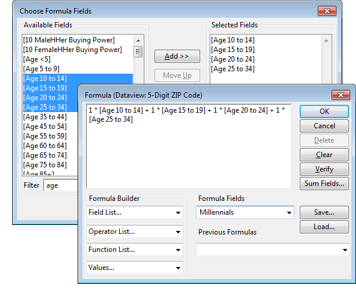 Creating a quick Sum Fields formula in Maptitude
