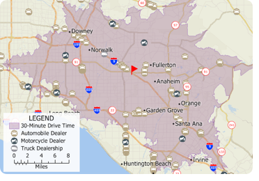 Maptitude drive-time analysis