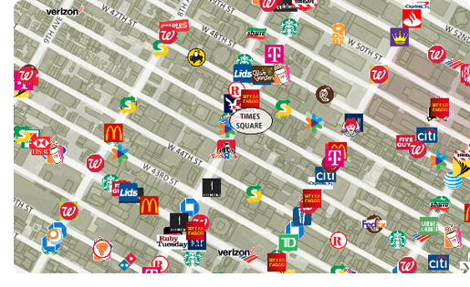 Maptitude business map of Times Square