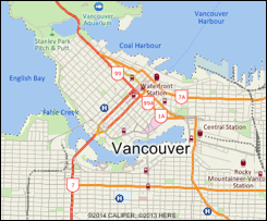 Vancouver Map from Canada 2014 Country Package