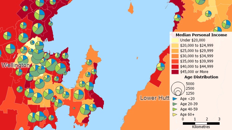 Use the included demographic data to target your marketing with Maptitude marketing mapping software