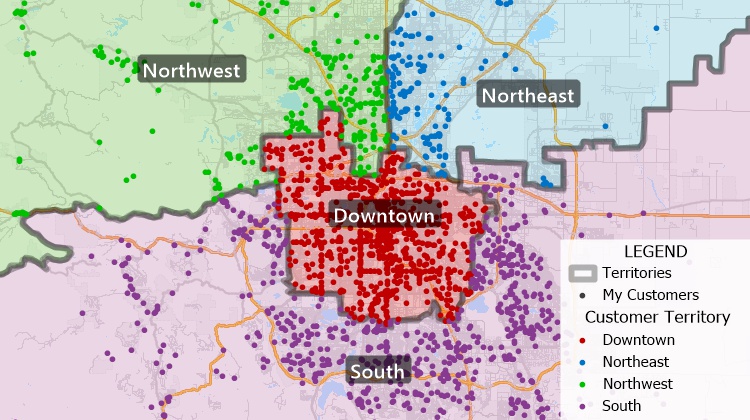 Territories based on customer location