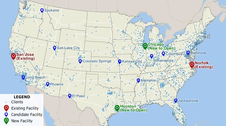 Determine which sites are best fitted to meet a level of service or profit