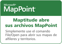 Maptitude abre sus archivos MapPoint