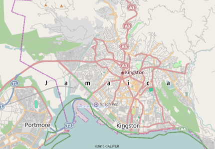 Kingston, Jamaica map