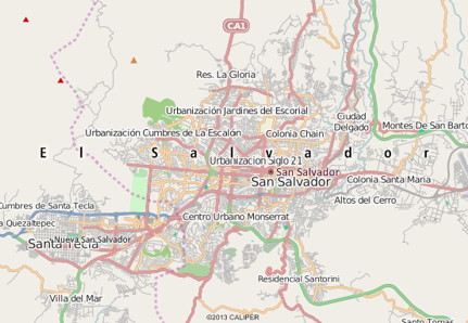 San Salvador, El Salvador map