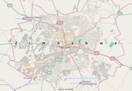 Harare, Zimbabwe map