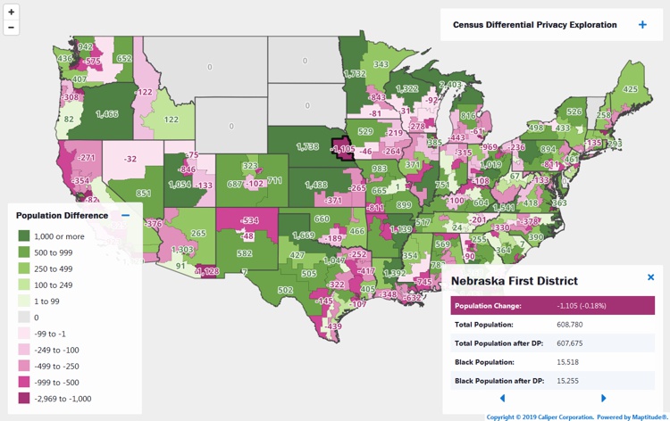 Maptitude differential privacy map