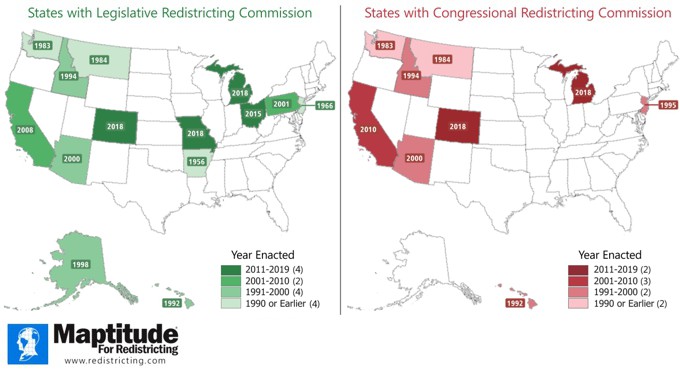 States with legislative and/or congressional redistricting commissions