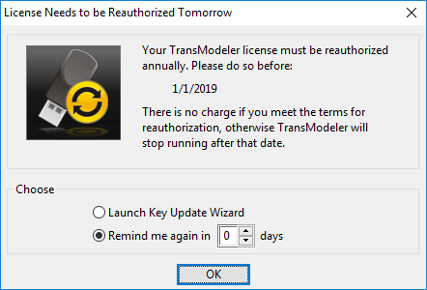Reauthorization Reminder - Hardware 
                                            License