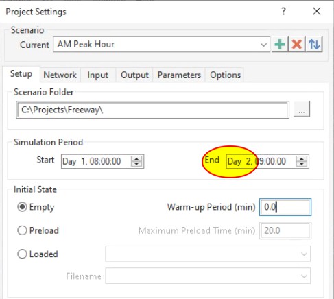 Multi-day simulation